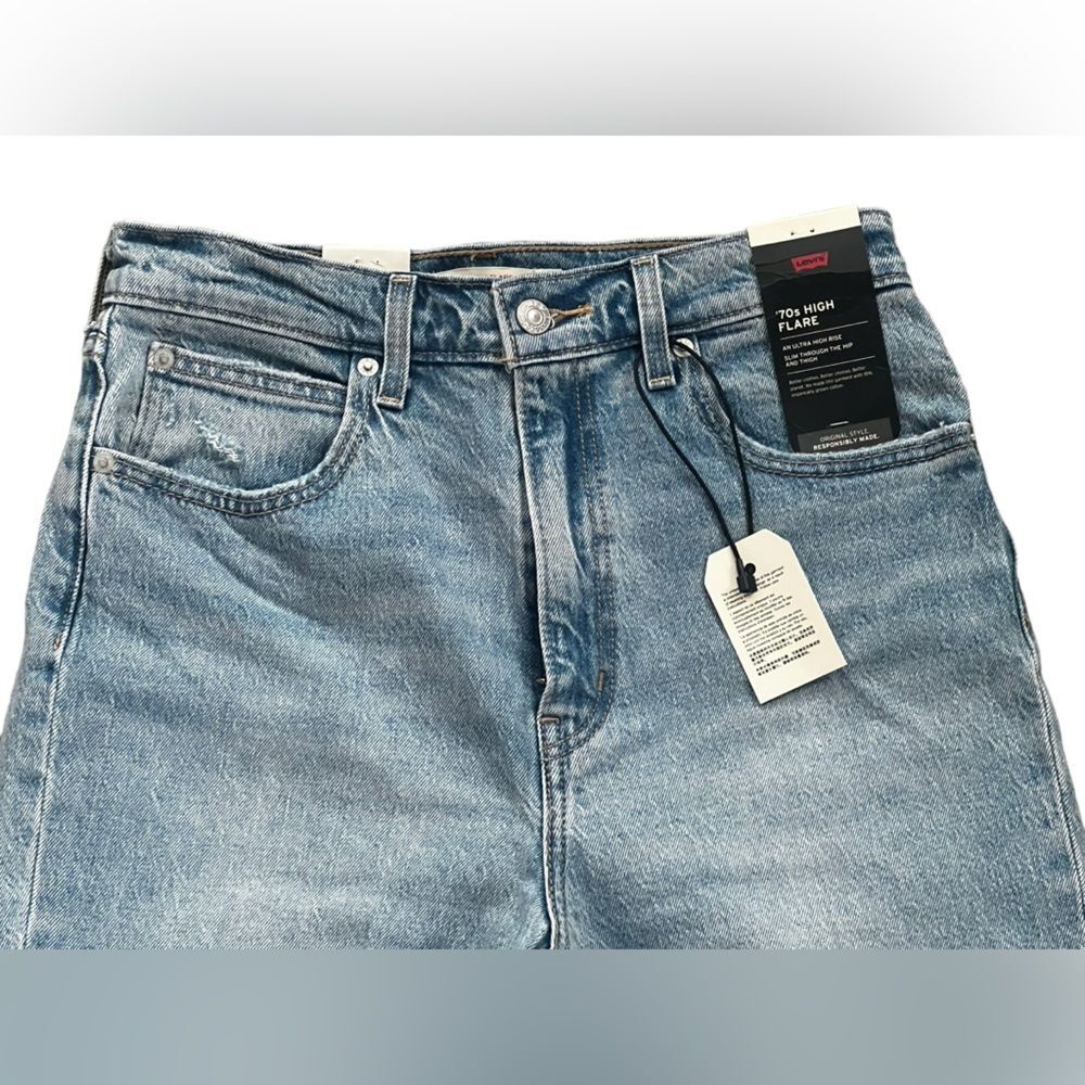Levi’s NWT Premium 70s High Rise Flare Size 28 Free People Disco Bell Bottom - Picture 8 of 13